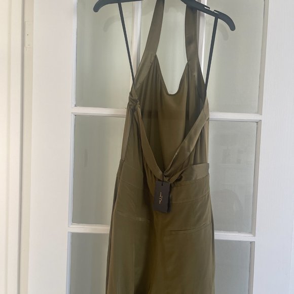 rag & bone Scarlet satin-trimmed silk halterneck jumpsuit - Picture 5 of 8
